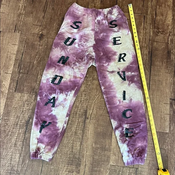 Yeezy Kanye West Sunday Service joggers tie dye sweatpants pinkish purple cream - Picture 3 of 9